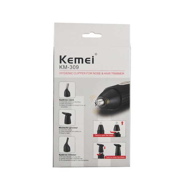 

kemei 309 electric nose hair trimmer 3 in 1 rechargeable rifinitore per naso e capelli diy men's nose hair cutter btfjj