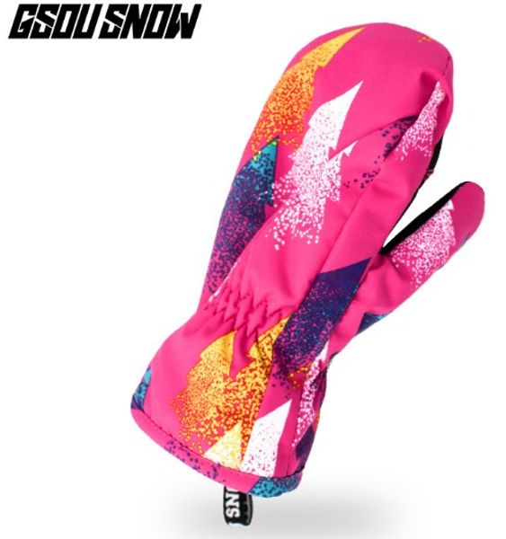 

3-6 years old children ski gloves kids pink thermal skiing camping gloves winter outdoor fingerless sports gloves blue waterproof 10k, Black