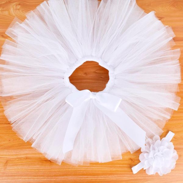 

pure white baby girls tutu skirt & headband set newborn p prop infant fluffy baby tutu outfit newborn tutus for 0-12m