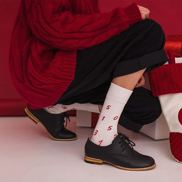 

стиль цю дон ва дети год судьбы красный прохладный с номерами cotton socks колледжа стиль спорт новый год праздничный брачные носки, Black;white