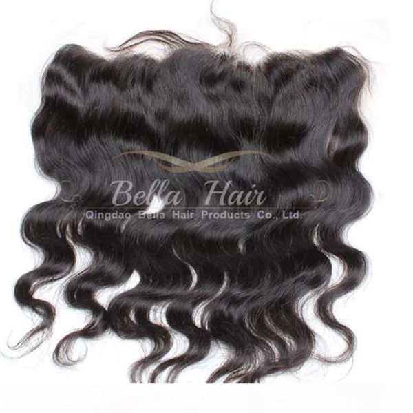 

bella hair 8-20inch lace frontal closure brazilian body wave human hair extensions 4*13 natural color ear to ear hair pieces ing, Black;brown