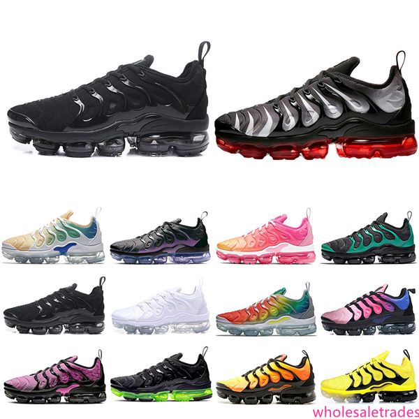 

2020 tn plus triple black white mens women running shoes white red eagles hyper violet mens trainers designer sports sneaker 36-45