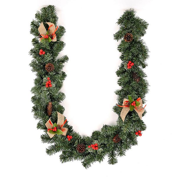 

christmas decorations 1.8m real touch plastic pine supplies green garland wreath home artificial decoration