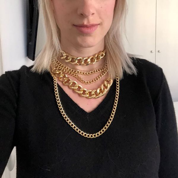 

bls-miracle necklace 2019 new for women girl gold color multi layer aluminum thick chain chunky necklace jewelry wholesale, Silver