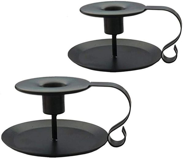 

wrought iron taper candle holder,iron candle holders,matte black (black-2p