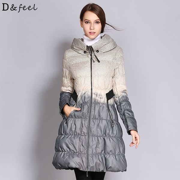 

2018 autumn winter women long jacket plus size thick ladies down parka warm fashion slim spliced stand collar female coats 3xl, Black