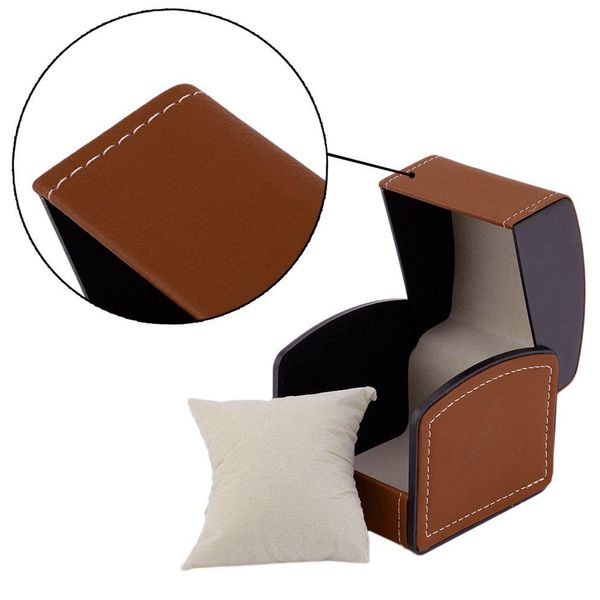 

leather watch case jewelry organizer with wristwatch display storage case gift box box for clock, Black;blue