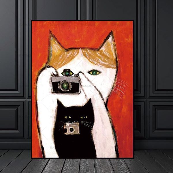 

canvas painting picture cartoon cat wall art painting art canvas picture decor poster wall abstract print
