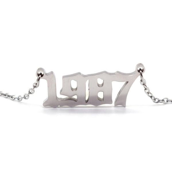 

custom jewelry personalized special date year number necklace for women collares 1971 1972 1973 1974 1975 1976 1977 1978 1979, Golden;silver