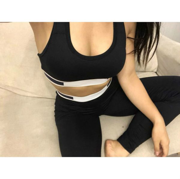 

womens fashion yoga suits letters string vest & pant outdoor sweatpant womens two pieces outfits tight leggings womans tracksuits, Gray