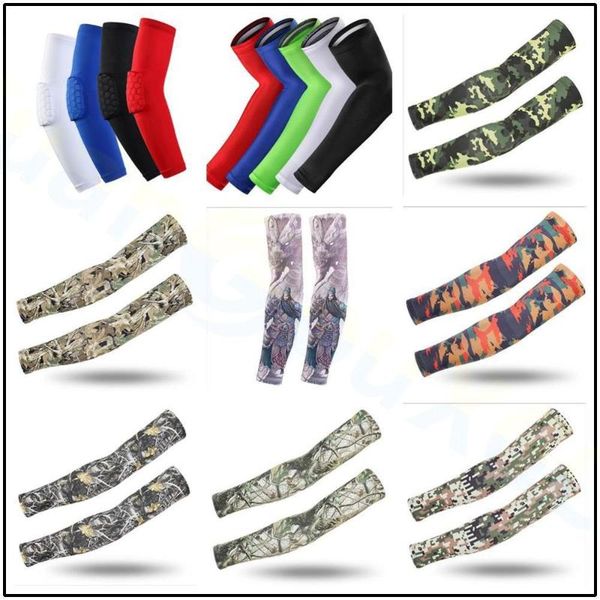 

basketball cycling arm warmers sports bicycle camouflage arm sleeves sunscreen hunting fishing camping covers uv protection, Black;gray