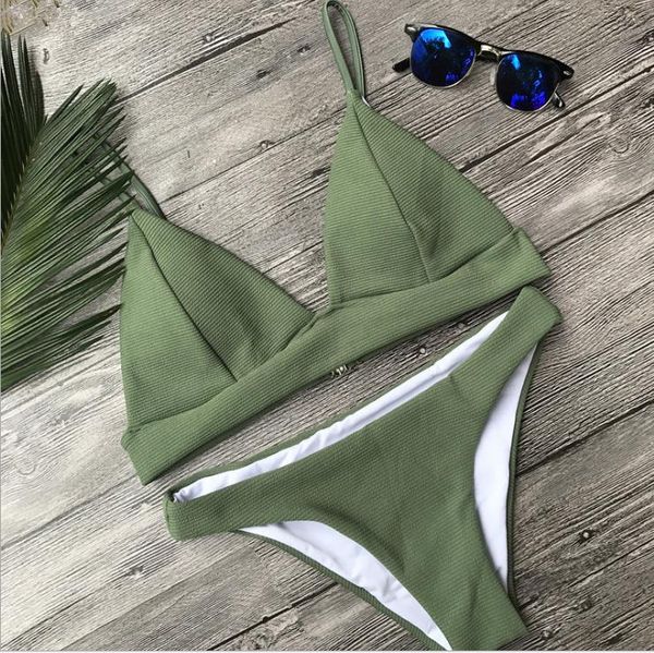 

новый вязаный армейский зеленый женский сплит-плавательный костюм