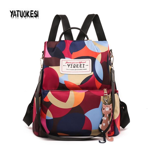 

female fashion oxford waterproof backpack for teenagers girls schoolbag patchwork color leisure travel bag mochilas mujer 2020