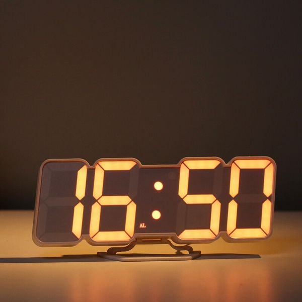 

upgrade 3d remote control digital wall clock 115 colors led table clock time alarm temperature date sound control night light