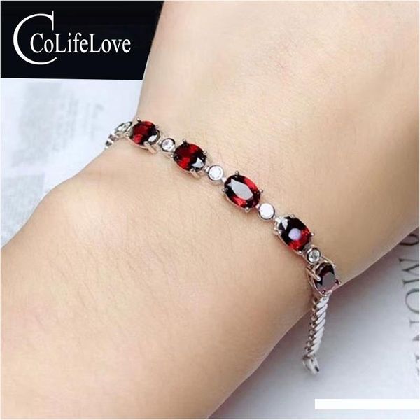 

colife ювелирные изделия природные гранатовый браслет для партии 5 шт vvs grade гранат серебряный браслет серебра 925 драгоценных камней, Golden;silver