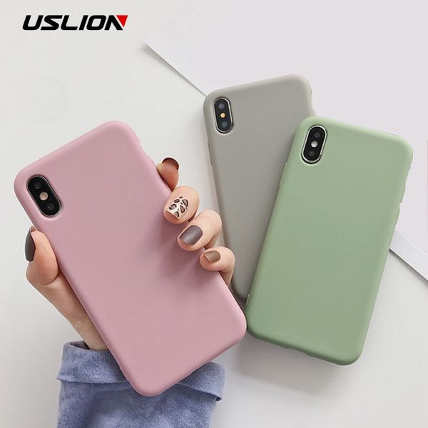 

пользовательские uslion конфеты цвет телефона чехол для iphone xs 11 pro max xr xs max x plain силиконовый чехол для iphone 6 6s 7 8 plus so