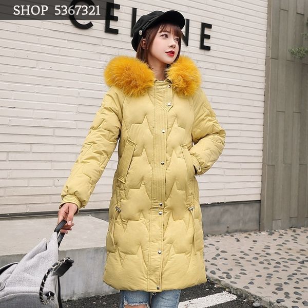 

2019 winter clothes girls long a thin cotton padded jacket heavy seta lead joker student cotton-padded jacket loose coat woman, Black