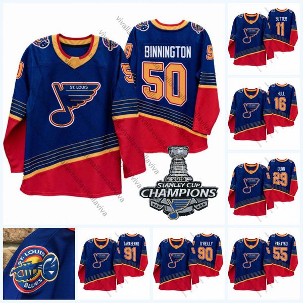 

St. Louis Blues 90s Vintage 19-20 Binnington Vladimir Tarasenko Ryan O'Reilly Colton Parayko Vince Dunn Bernie Fede Brett Hull jersey Custom