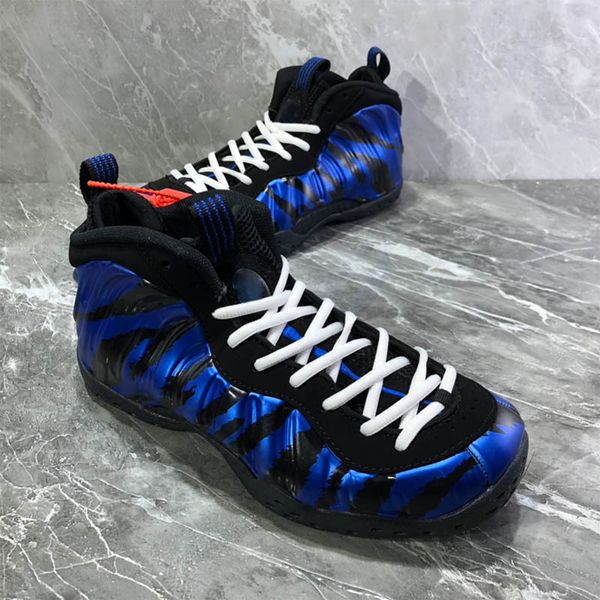 

Blue Black tiger stripes Mens Penny Hardaway basketball shoes Foam One QS Memphis Tigers BV8161-400 posite Men Athletic sneakers with box