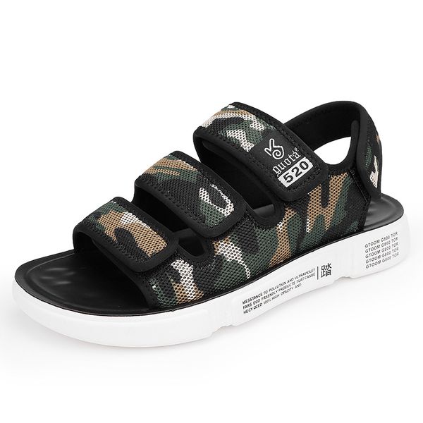 

sandals camouflage summer new casual platform mens sandals zapatos de hombre men shoes sandalias de hombre, Black