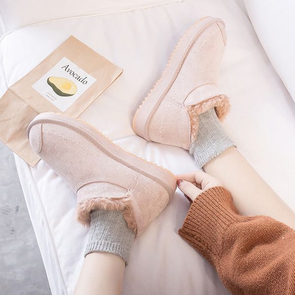 

2019 new winter basic snow boots female korean version of the wild fashion boots female students short bread shoes, Black