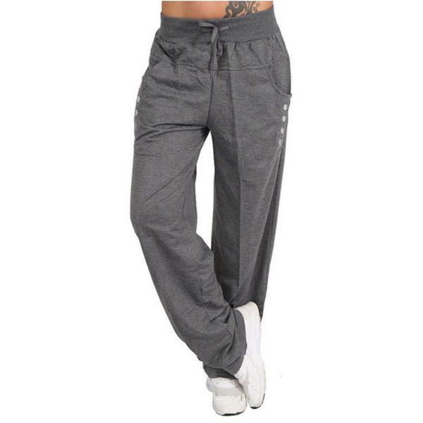 

womens autumn winter wide leg sports loose casual long pants trousers high waist casual loose trousers femme c0304, Black;white