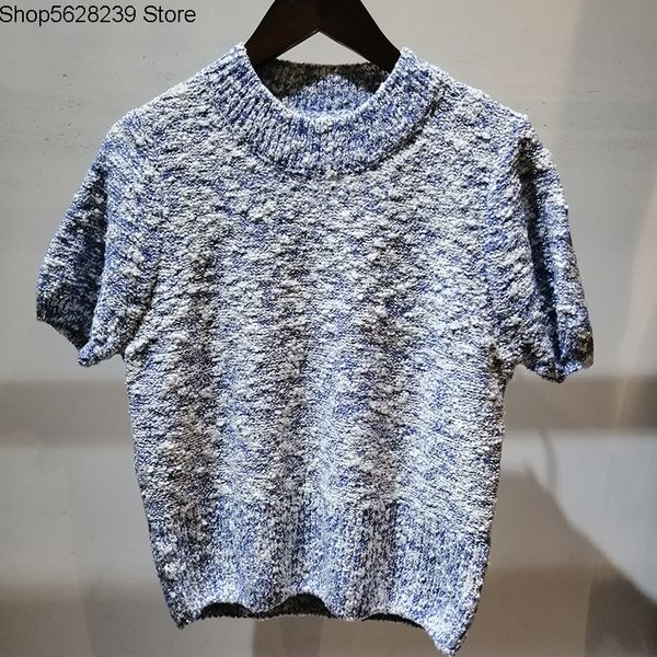 

law single s 2020 summer women's wear round neck variegated body shaping small fresh sweater knitting shirt top, White;black