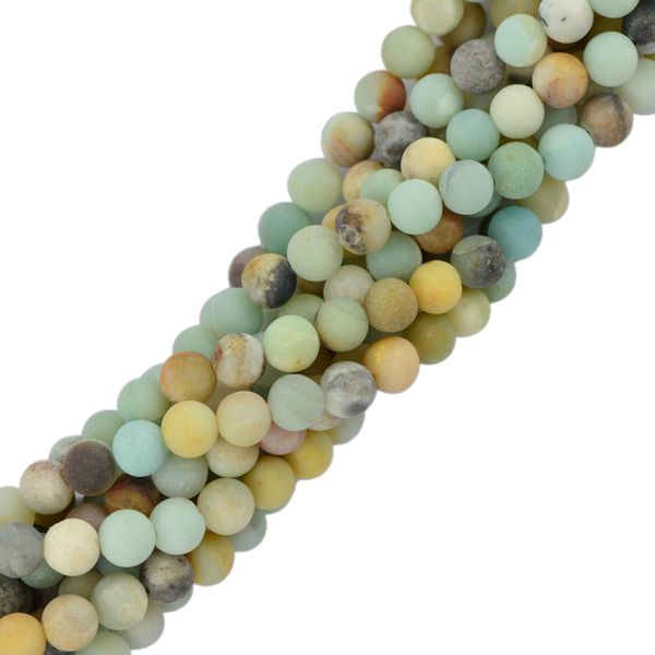 

2 strands of matte frosted gemstone round loose beads 6mm 8mm 15.5 inch, Silver