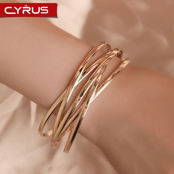 

retro open metal cross bracelets for women multi-layer bangle simple statement pulseras mujer jewelry accessories femme 2020, Black