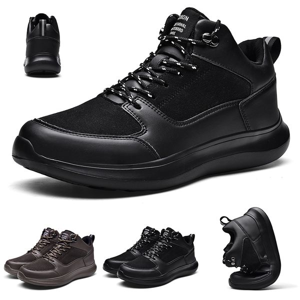 

fashion leather womens mens running shoes black coffee leather winter keep warm sports sneakers mens trainers homemade brand made in china, White;red