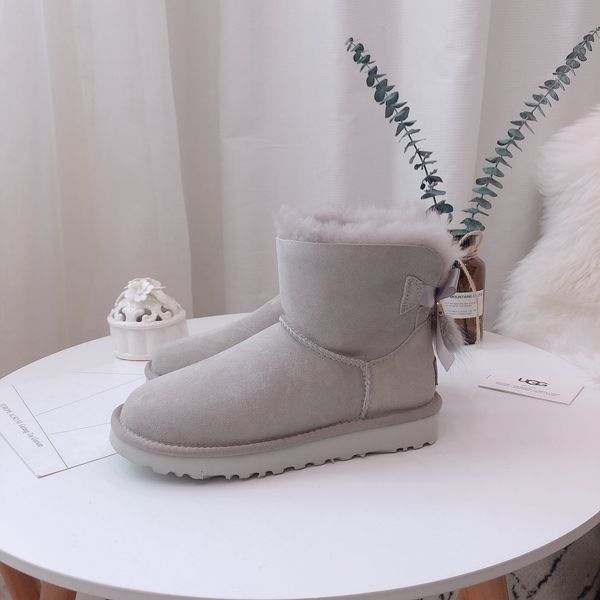 

snow boots plush women's casual shoes imitation suede women's warm shoes butterfly boots non-slip shock-absorbing warm cotton shoe, Black