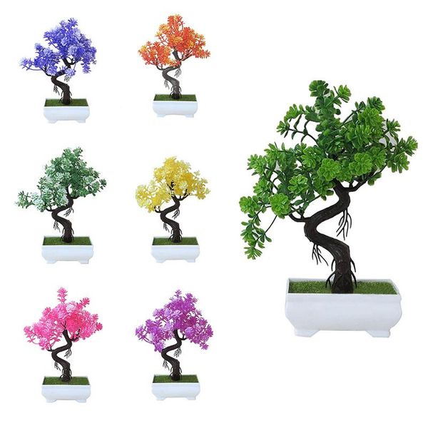 

mini plant bosai artificial flower potted set fake plants decorative ornaments for home decoration garden office table decor
