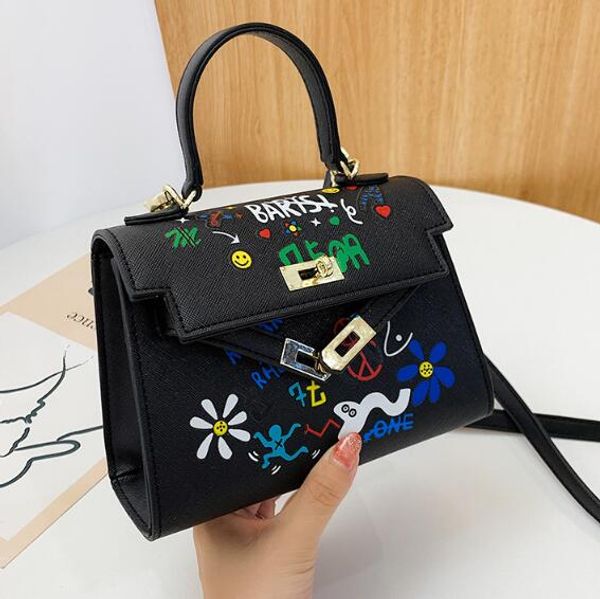 

2020 Mini Kely Handbags Lady Small Crossbody Bag Women Graffiti Shoulder Bags Messenger Bag