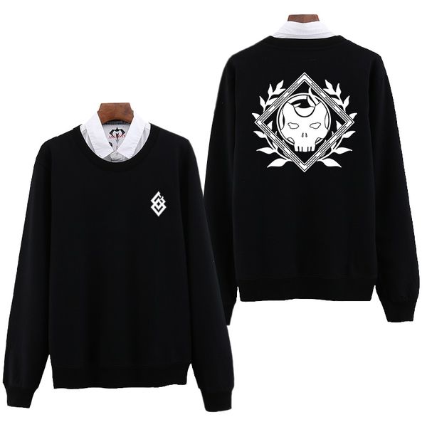 

high q periphery of fate long sleeves hoodies casual pullover cotton fashion coat, Black