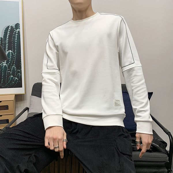 

dropshipping korean harajuku men swearshirts hip hop oversize man hoodies 2020 autumn mens solid cotton male pullover, Black