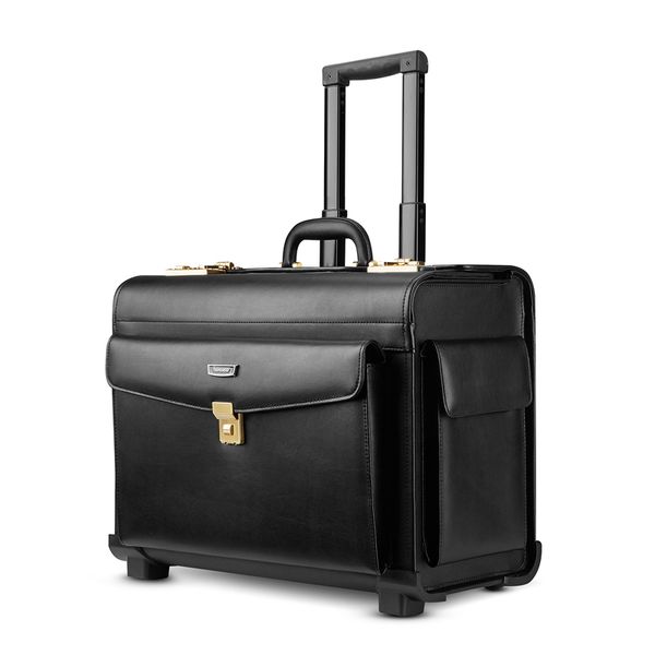 

briefcases men genuine leather cowhide briefcase travel suitcase trolley for lapwith wheels two style quality case