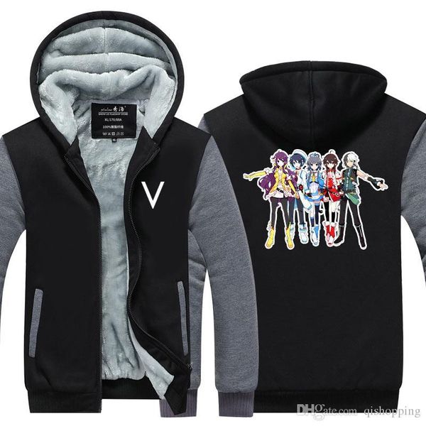 

luo tianyi hoodie winter cashmere hoodies cotton coat sportswear hoodie zipper jacket thicken fleece hoodie super warm sweatshirt us eu size, Blue;black