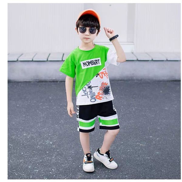 

boys suit summer dress new 2020 korean version of the trendy children's fashionable short-sleeved clothes handsome baby summer t, White
