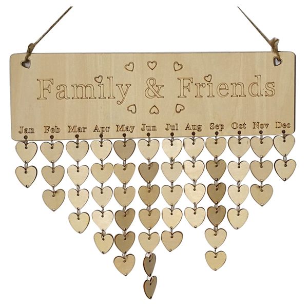 

creative fashion wood birthday important day reminder board diy calendar (family&friends( love accessories