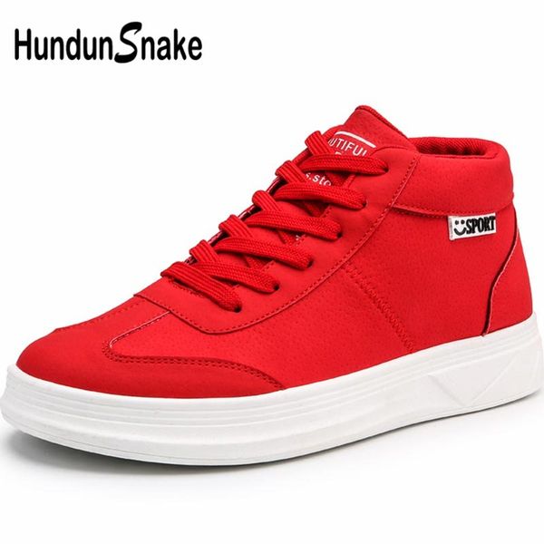 

hundunsnake pu leather men shoes running women sneakers for fitness men sport shoes male sports high fitnes red tennis a-189