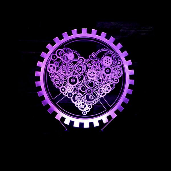 

foreign trade new pattern gear love 3d small night-light colorful touch remote control 3dled vision lamp gift atmosphere desk lamp