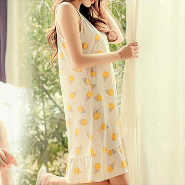 

women's sleepwear v-neck condole belt thin nightgown female summer kawaii blindfold cute cartoon nightdress girl home clothing 2pcs, Black;red