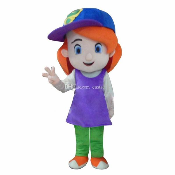 

baseball girl red hair plush cartoon character mascot costume, Red;yellow