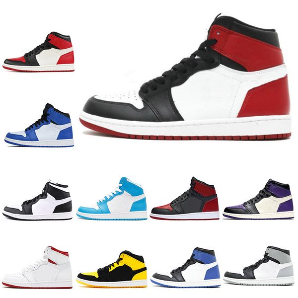 

классический mid og 1 топ 3 мужчина баскетбол обувь 1s бреда toe banned chicago game royal разрушенного backboard чествование для дома спорт