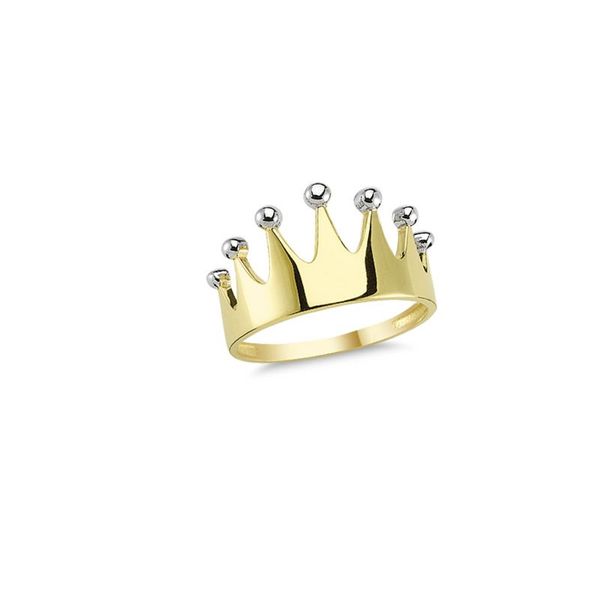 

14k твердого золотой короны обручальное кольцо-летию кольцо, Golden;silver