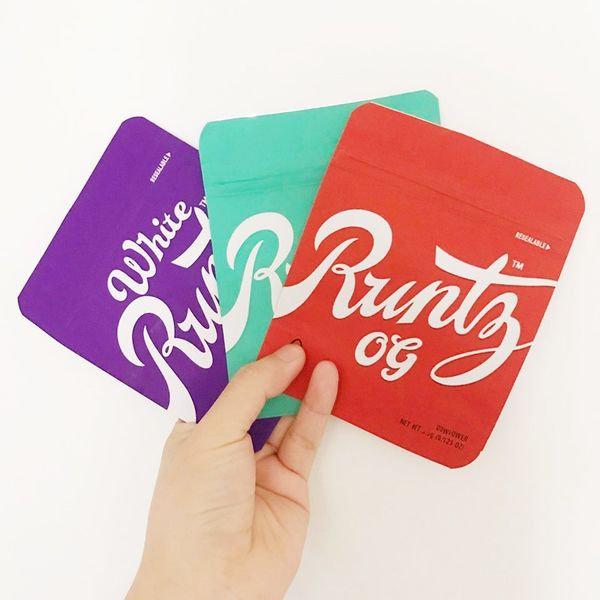 

Runtz OG Mylar Bag White 3.5g Purple Red Green Zipper Bag 3.5g Smell Proof Childproof Dustproof Storage for Dry Herb Tobacco Flower