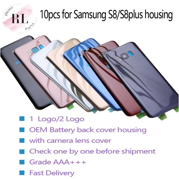 

oem для samsung galaxy s8 g950 s8 plus g955 задняя крышка батарейного отсека задняя дверь корпус чехол замена + задняя камера стекло объекти