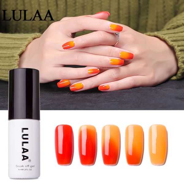 

nails lulaa 6ml vernis semi permanant uv color changing poly gel nail polish nail art gel polish set uv led #58, Red;pink