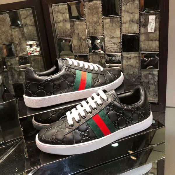 

2019 iduzi lace up hoe for women and men flat neaker women embroidered bee flat hoe women chau ure femme be 35 45, Black