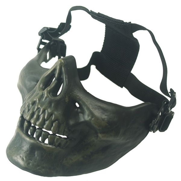 

new bicycle mask half face protection riding mask skull skeleton paintball half face protect, Black